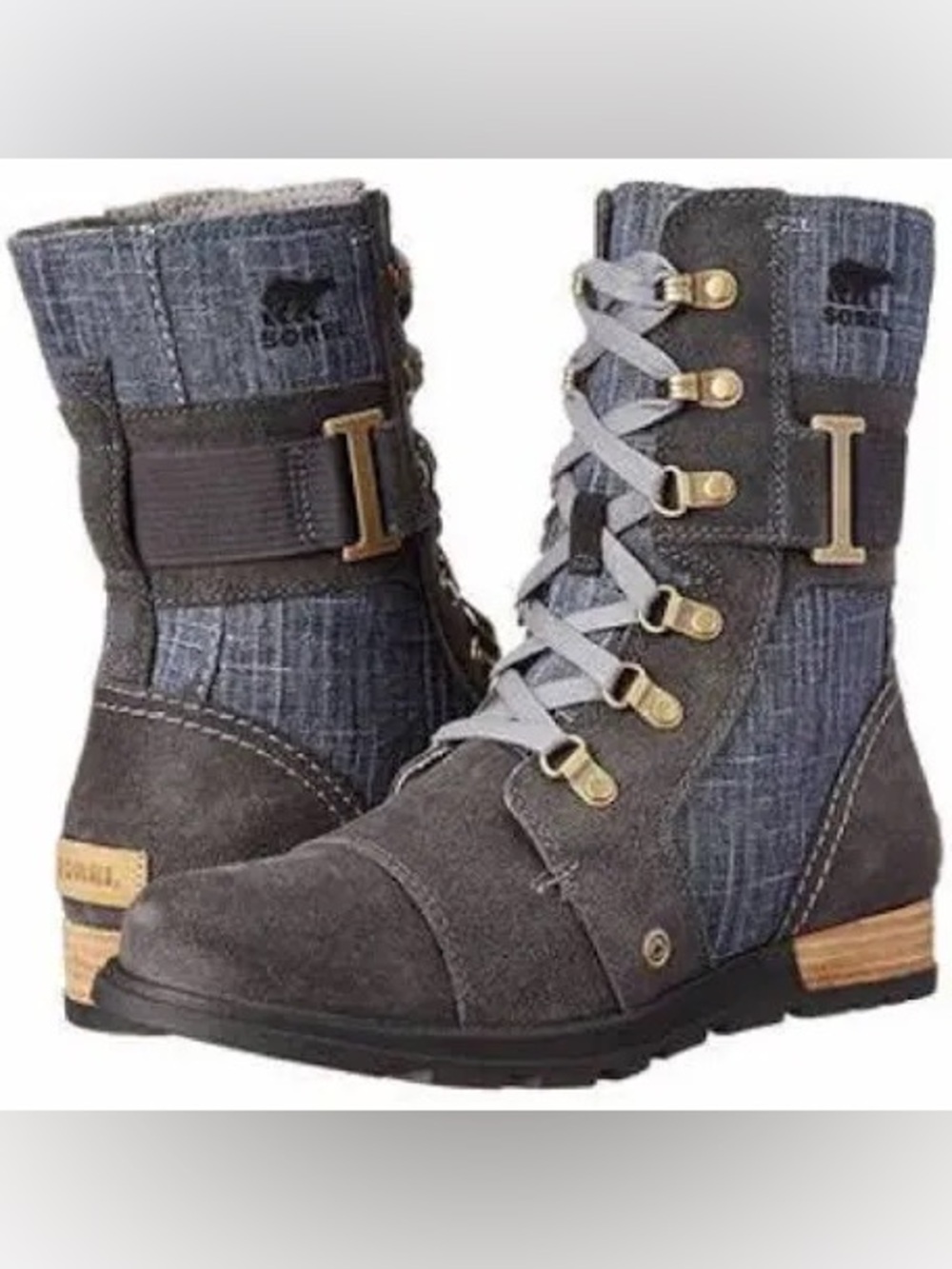 SOREL Major Carley Gray Suede Lace-Up Boots Women’s Size 9.5